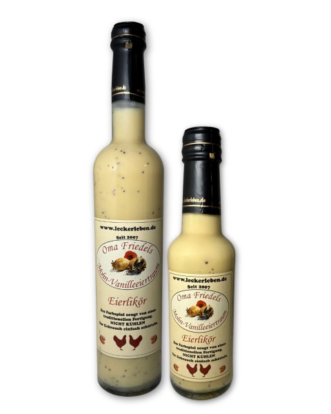 Eierlikör Mohn-Vanille - Oma Friedel's Eiertraum 0,2 l / 0,5 l